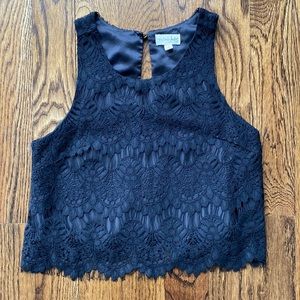 Maison Jules - Lace Crop Top - Black - Small
